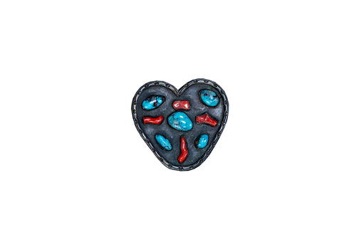 VINTAGE STERLING SILVER HEART SHAPED BUCKLE