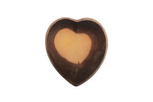 CARVED WOOD HEART BOWL